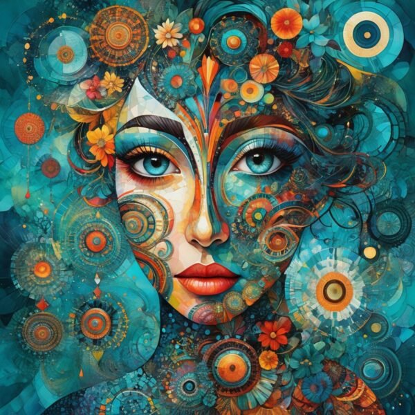 Teal Mosaic Muse